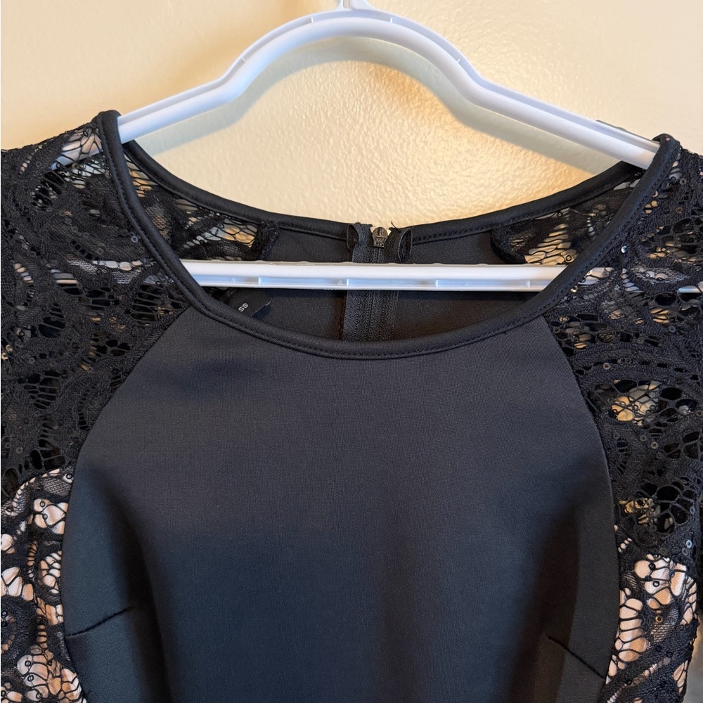 BCX Black and Lace Long Sleeve Dress - Picture 3 of 4